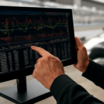 Layar monitor pit wall menampilkan grafik telemetri mobil balap